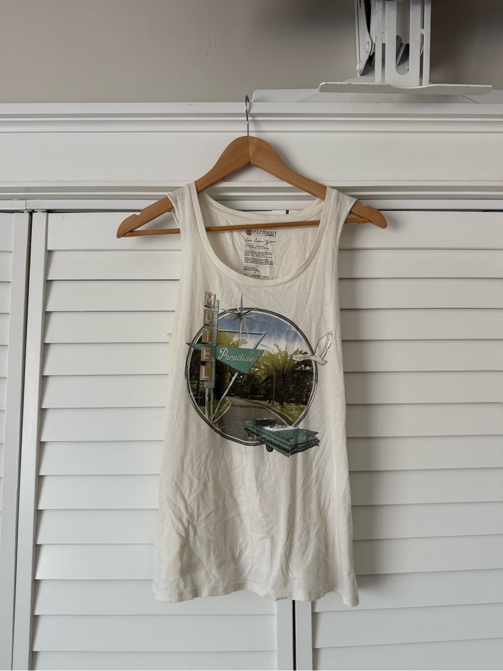 Element Cream Graphic Tank with Teal and Gold Accents